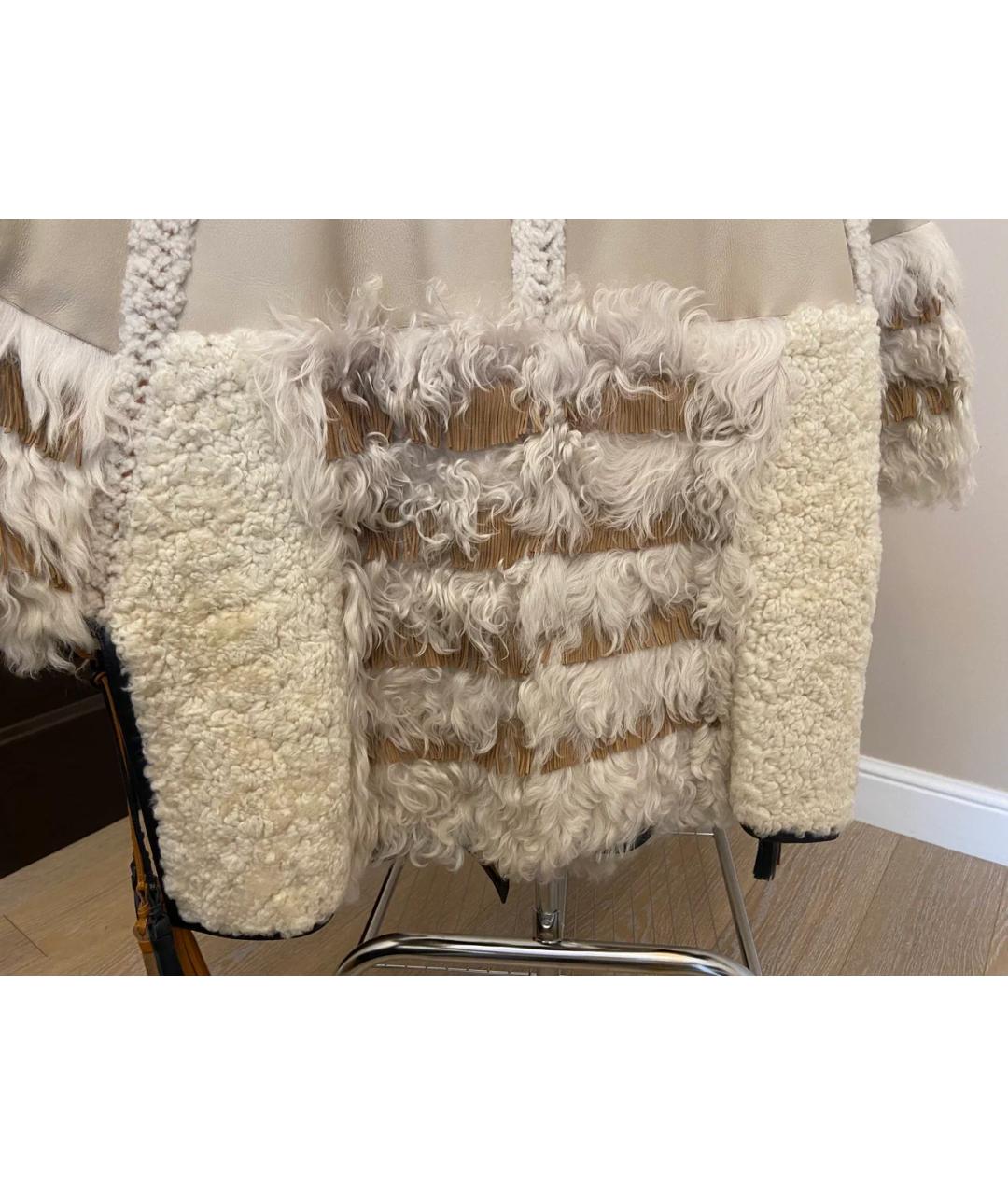 CHLOE Бежевая кожаная дубленка, фото 6