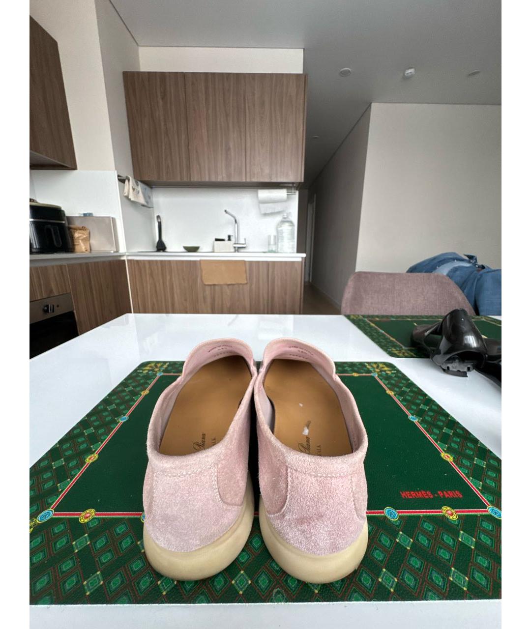 LORO PIANA Розовые замшевые лоферы, фото 4
