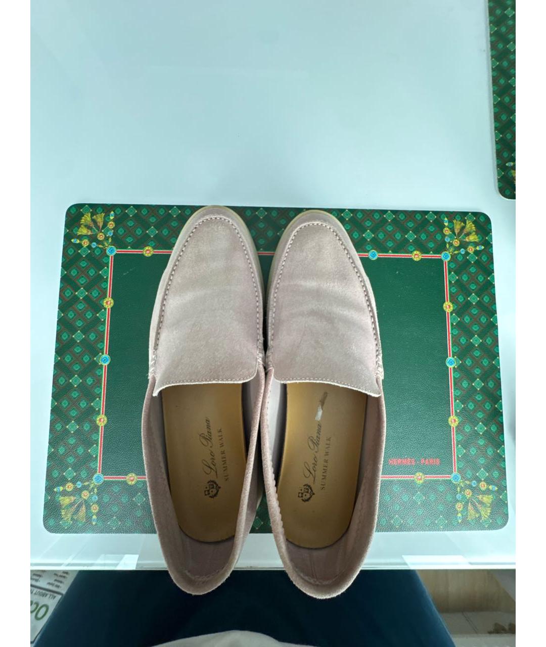 LORO PIANA Розовые замшевые лоферы, фото 3