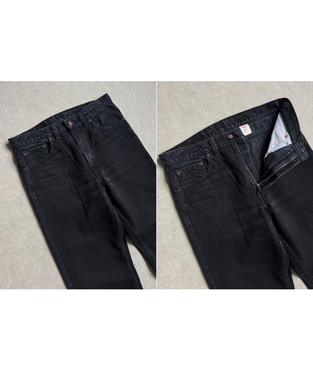 LEVI'S Черные хлопковые прямые джинсы, фото 3