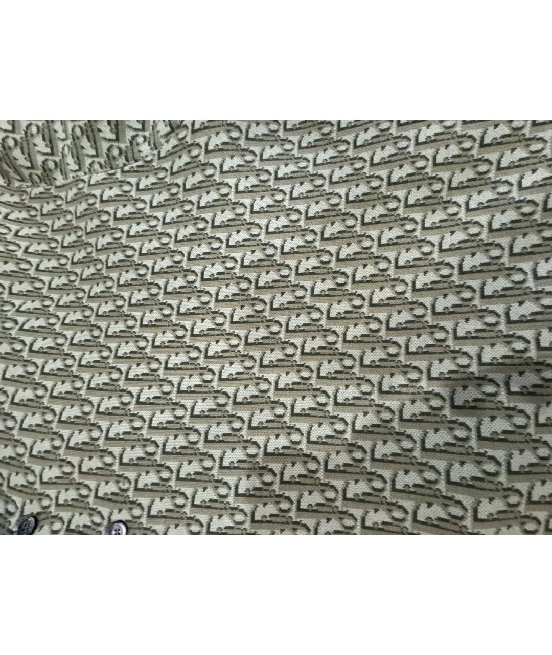 CHRISTIAN DIOR Хаки хлопко-шерстяное поло с коротким рукавом, фото 4