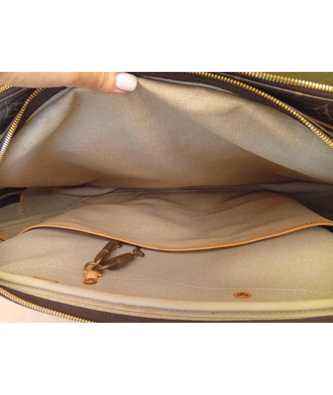 LOUIS VUITTON Коричневая кожаная дорожная/спортивная сумка, фото 6