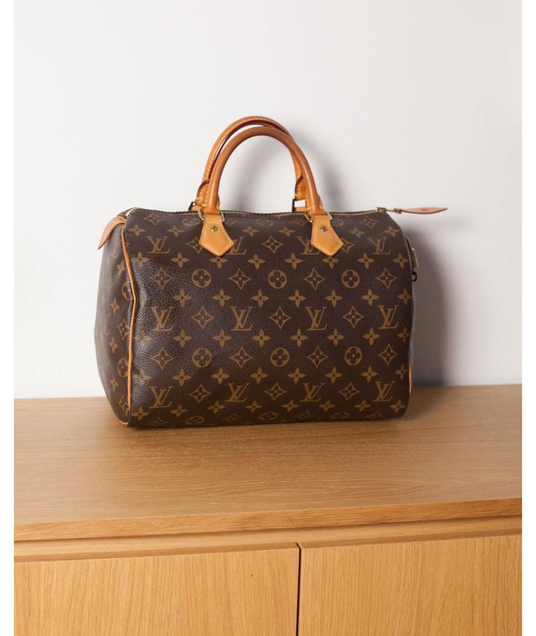 LOUIS VUITTON Коричневая сумка с короткими ручками, фото 9