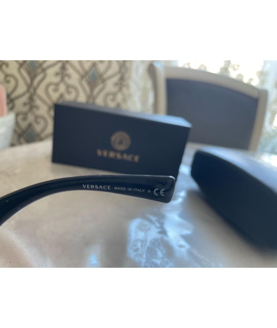 VERSACE Черные пластиковые солнцезащитные очки, фото 7