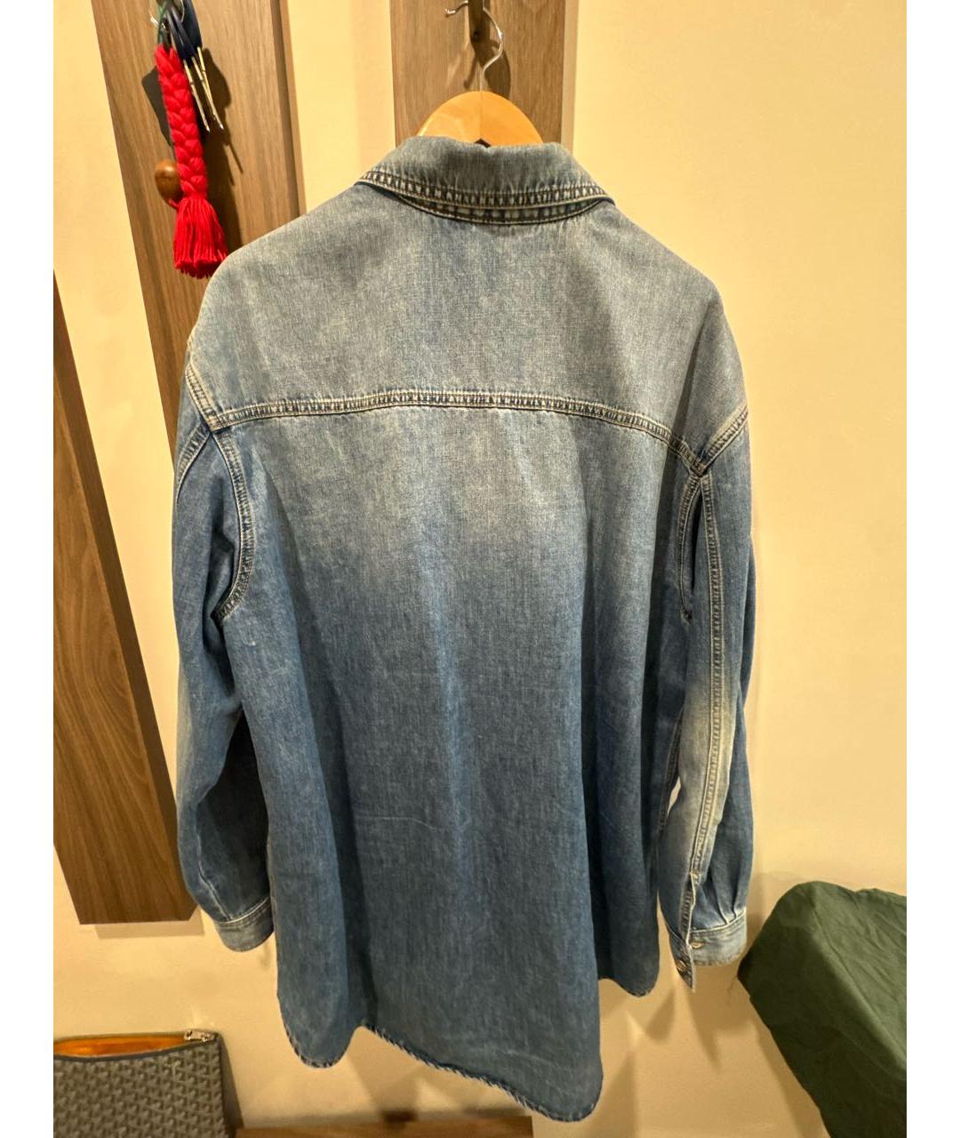 VALENTINO Голубая хлопковая кэжуал рубашка, фото 2