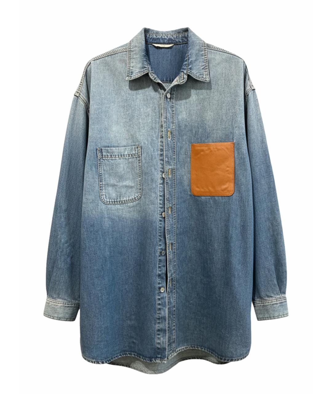 VALENTINO Голубая хлопковая кэжуал рубашка, фото 1