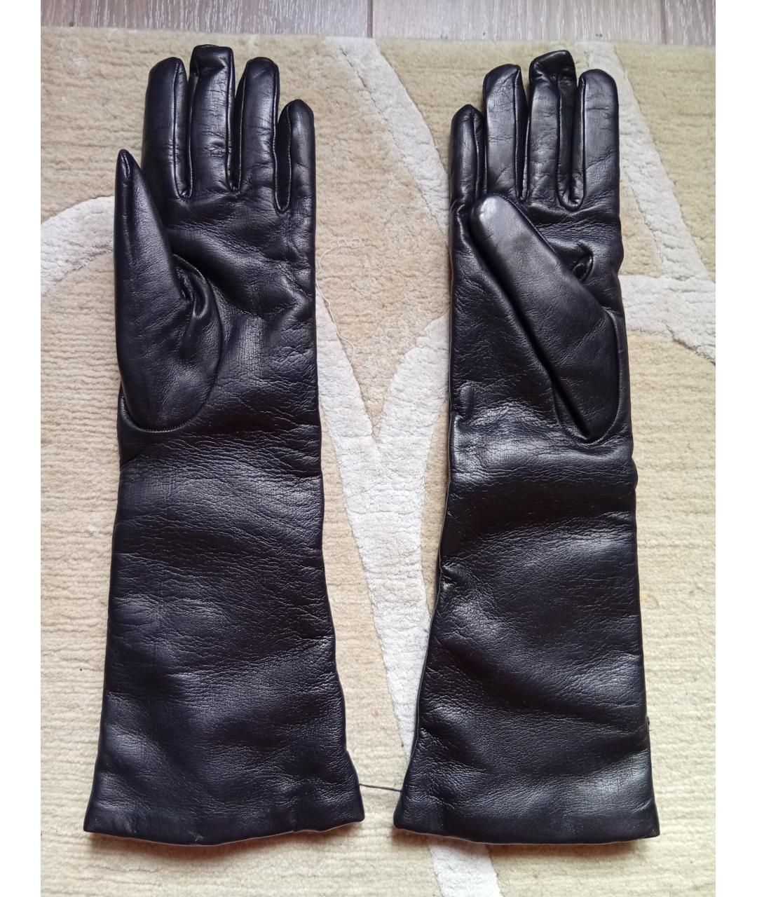 VALENTINO Черные кожаные перчатки, фото 2