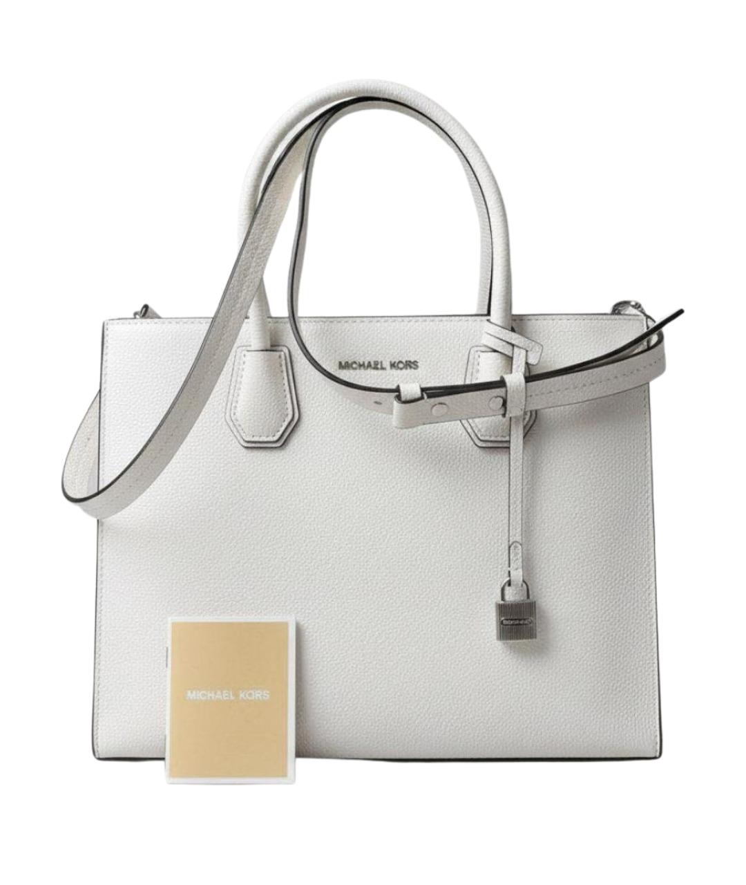 MICHAEL KORS Белая кожаная сумка с короткими ручками, фото 1