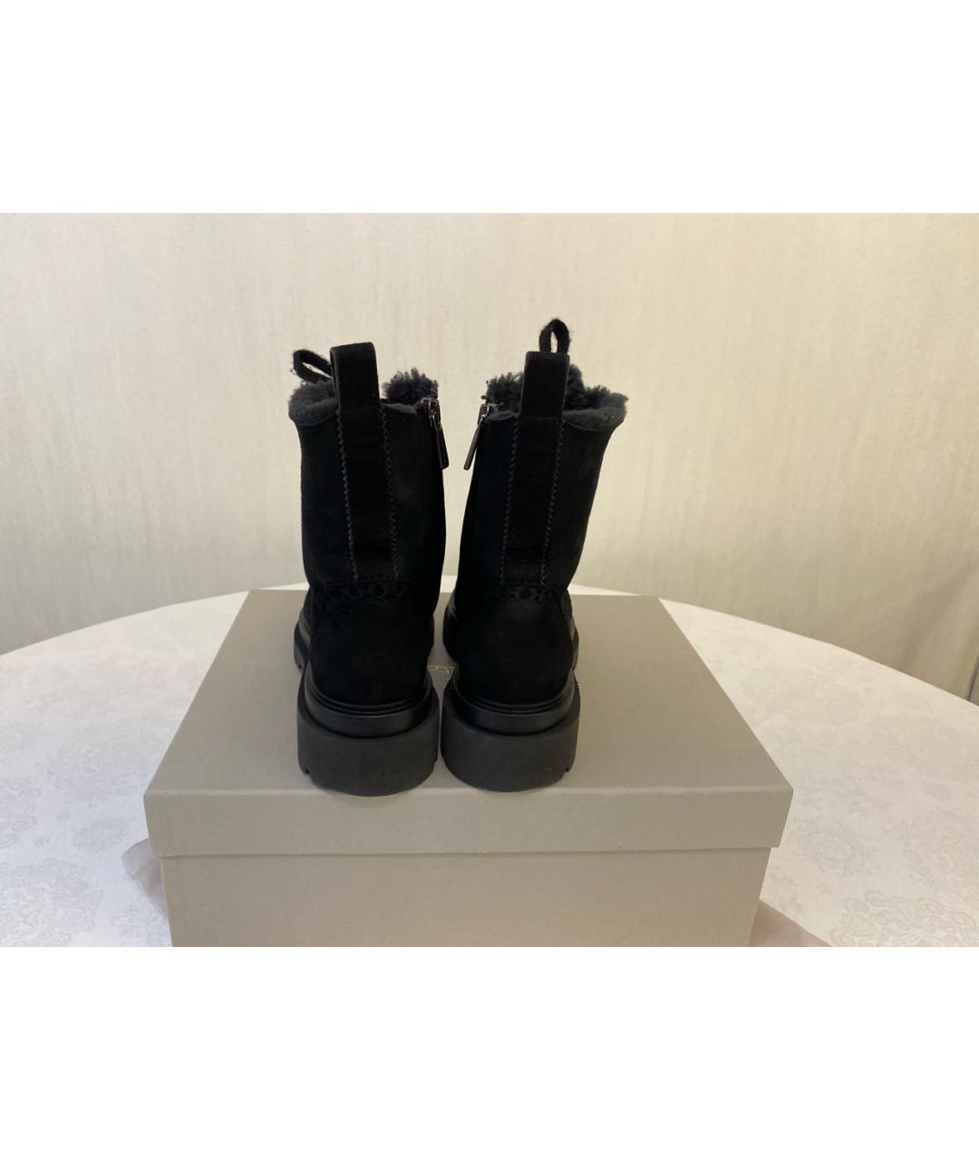 SANTONI Черные замшевые ботинки, фото 4