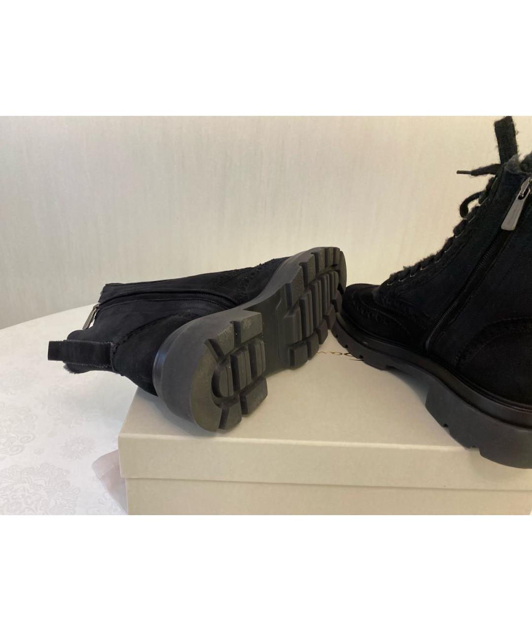 SANTONI Черные замшевые ботинки, фото 5