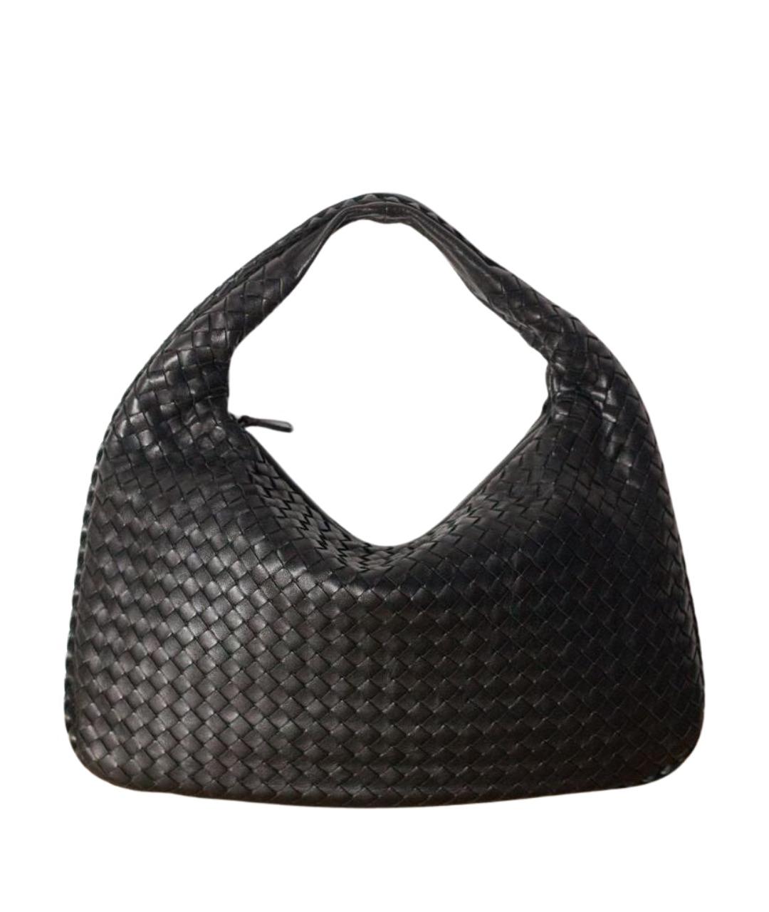 BOTTEGA VENETA Черная кожаная сумка с короткими ручками, фото 1