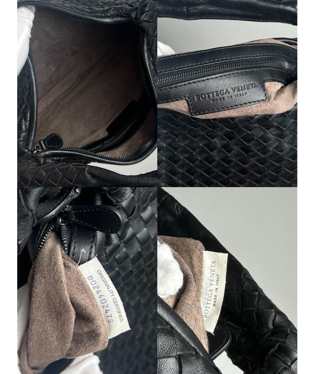 BOTTEGA VENETA Черная кожаная сумка с короткими ручками, фото 8