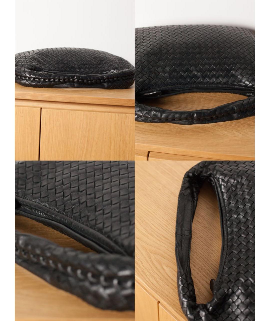 BOTTEGA VENETA Черная кожаная сумка с короткими ручками, фото 7