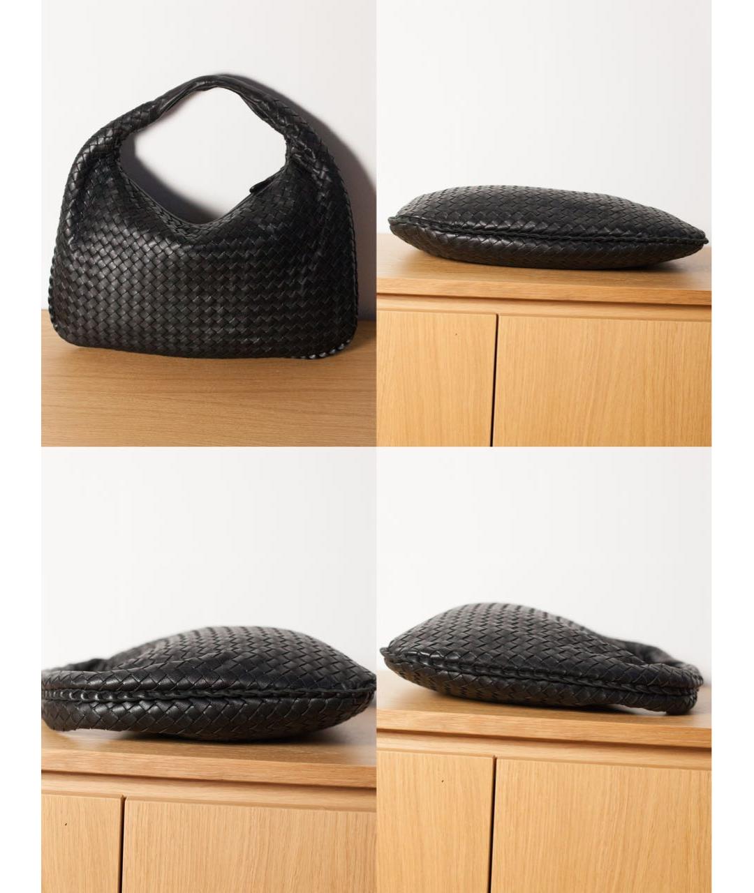 BOTTEGA VENETA Черная кожаная сумка с короткими ручками, фото 6