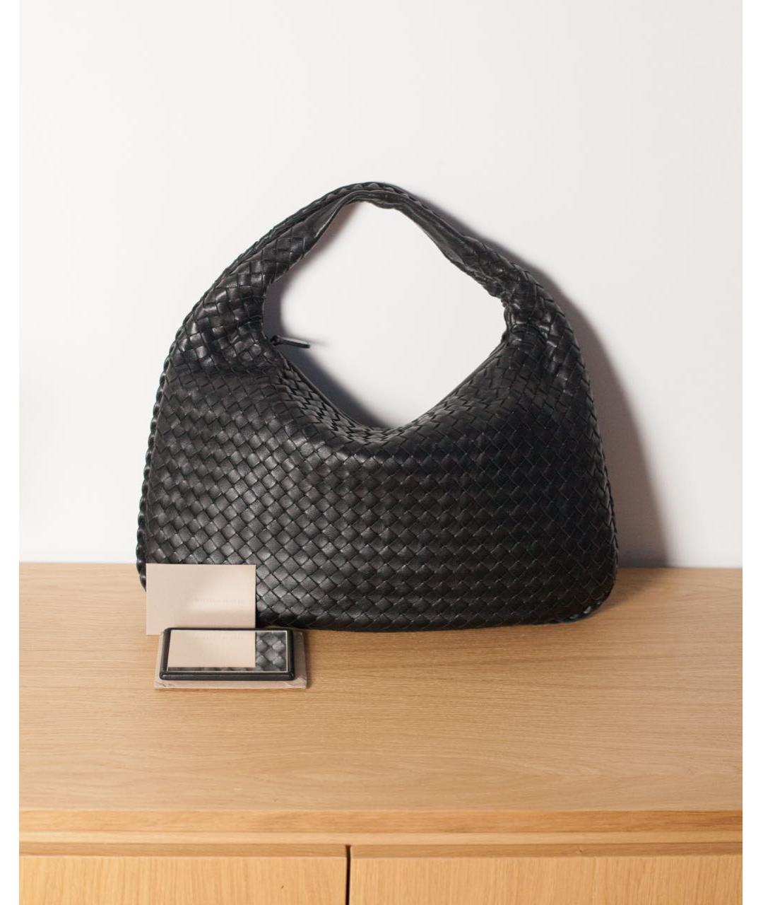 BOTTEGA VENETA Черная кожаная сумка с короткими ручками, фото 2