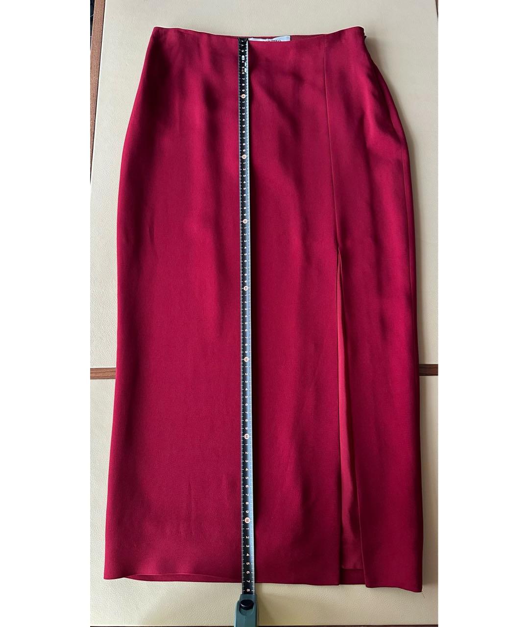 VALENTINO Бордовая вискозная юбка миди, фото 4