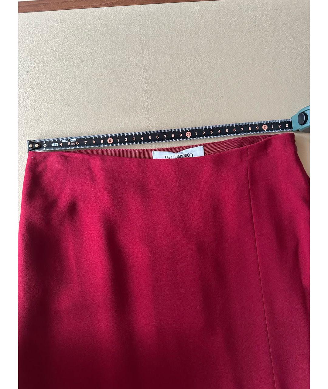 VALENTINO Бордовая вискозная юбка миди, фото 5