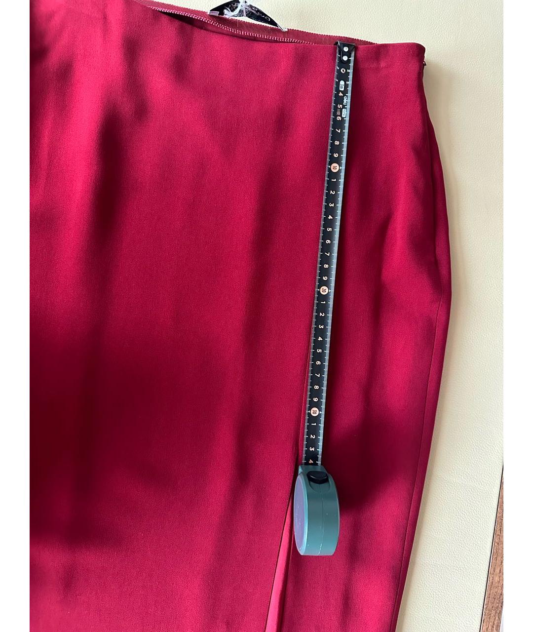 VALENTINO Бордовая вискозная юбка миди, фото 6