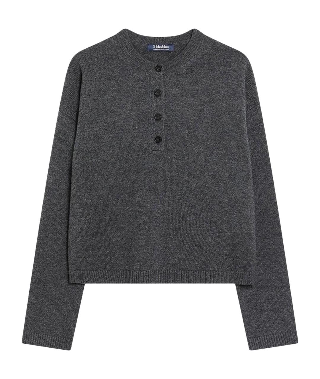 'S MAX MARA Серый шерстяной джемпер / свитер, фото 1
