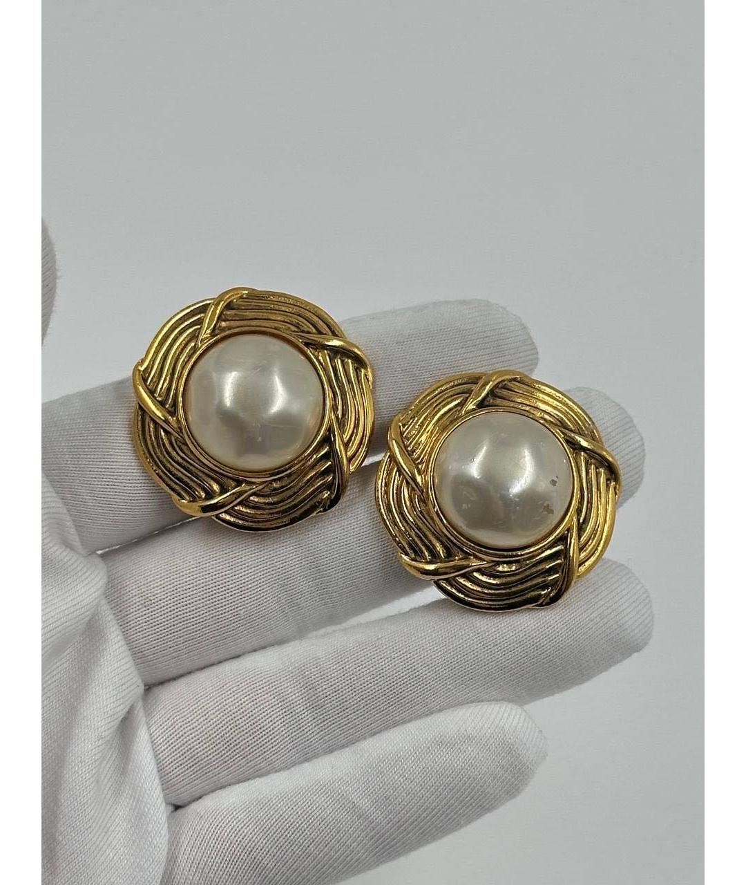 CHANEL Золотые позолоченные клипсы, фото 4