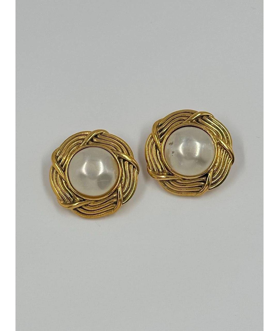 CHANEL Золотые позолоченные клипсы, фото 8