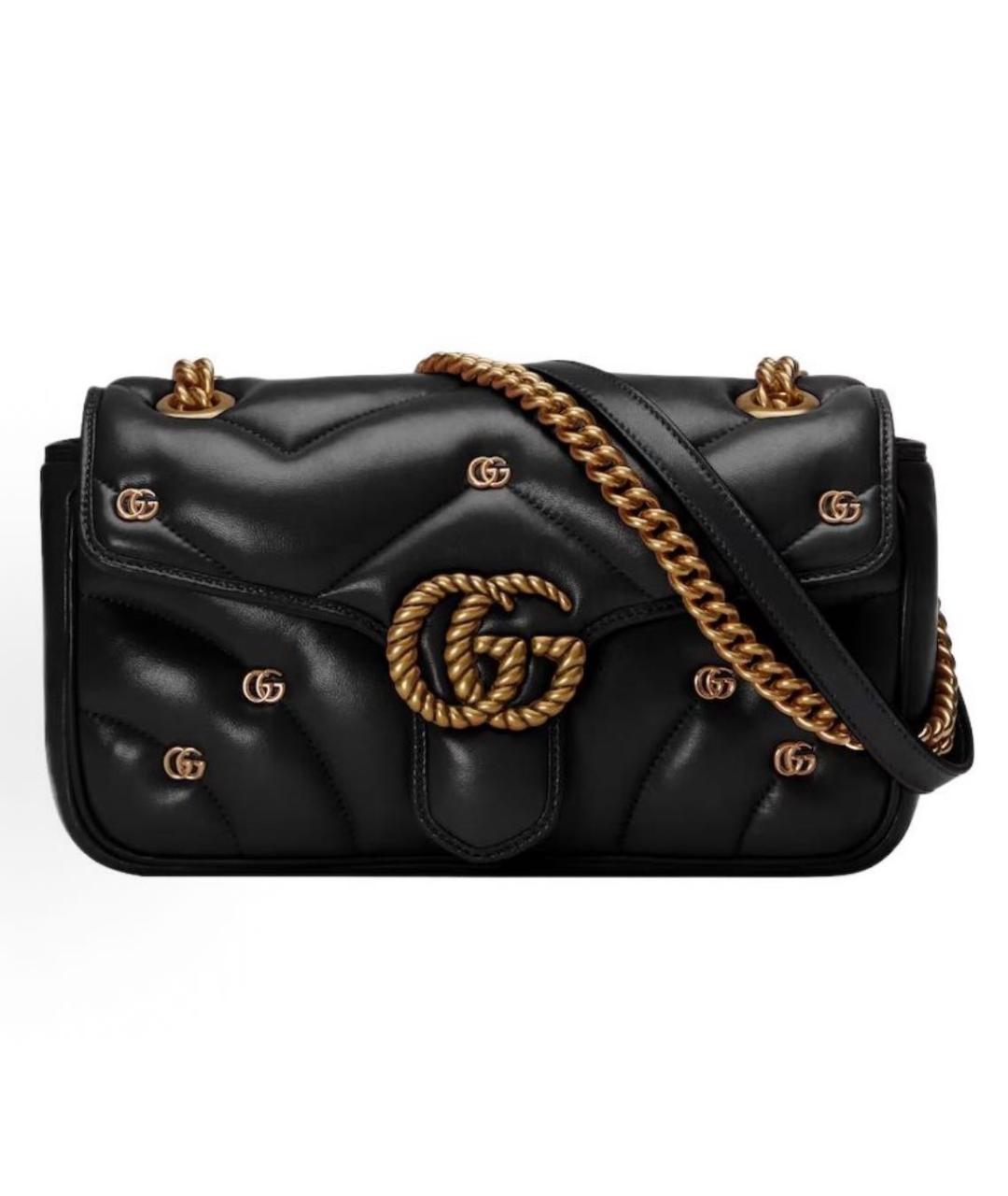 GUCCI Черная кожаная сумка через плечо, фото 5