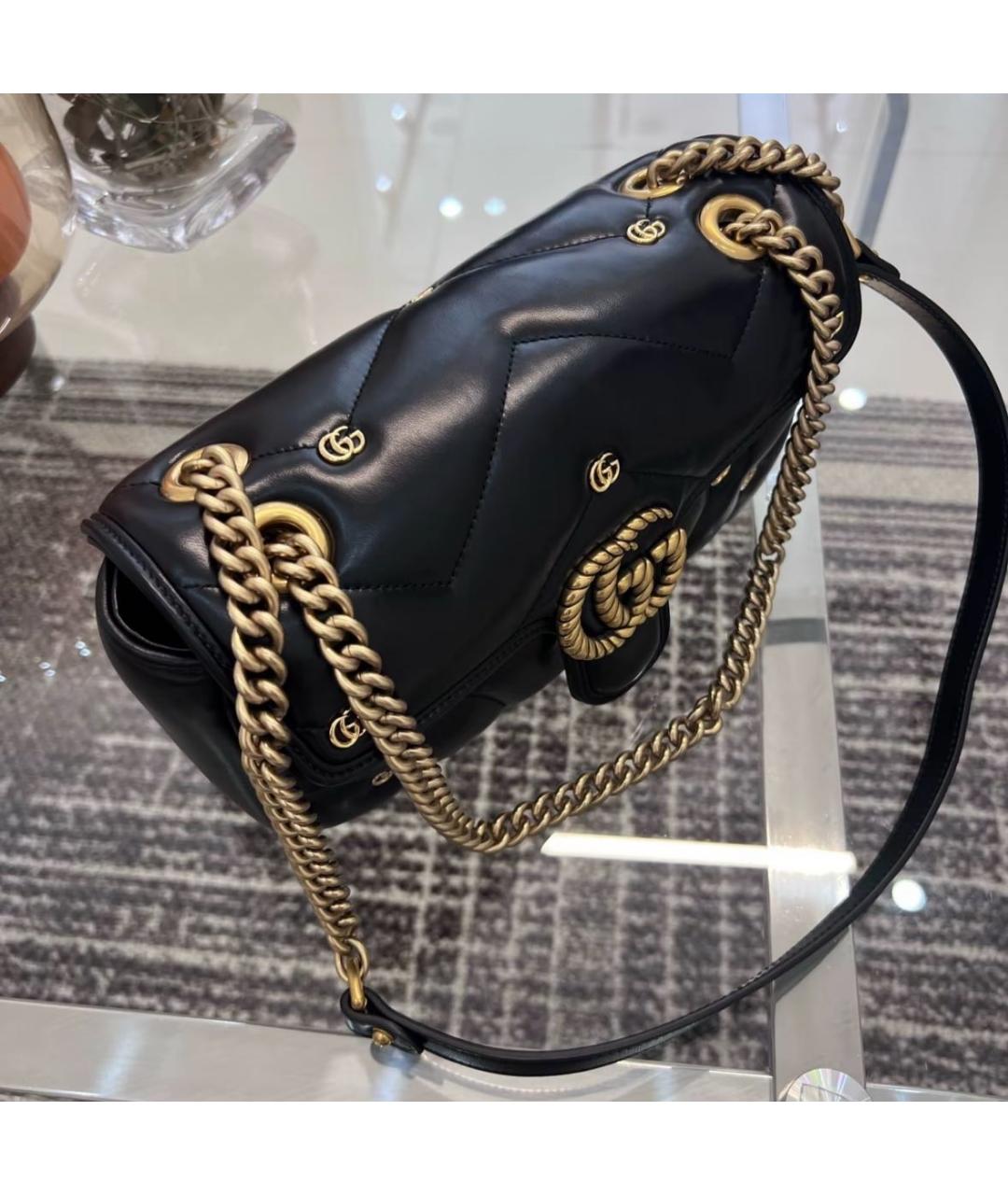 GUCCI Черная кожаная сумка через плечо, фото 4