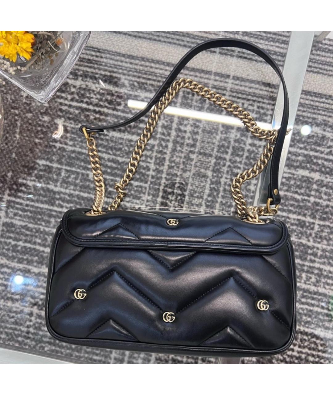 GUCCI Черная кожаная сумка через плечо, фото 3