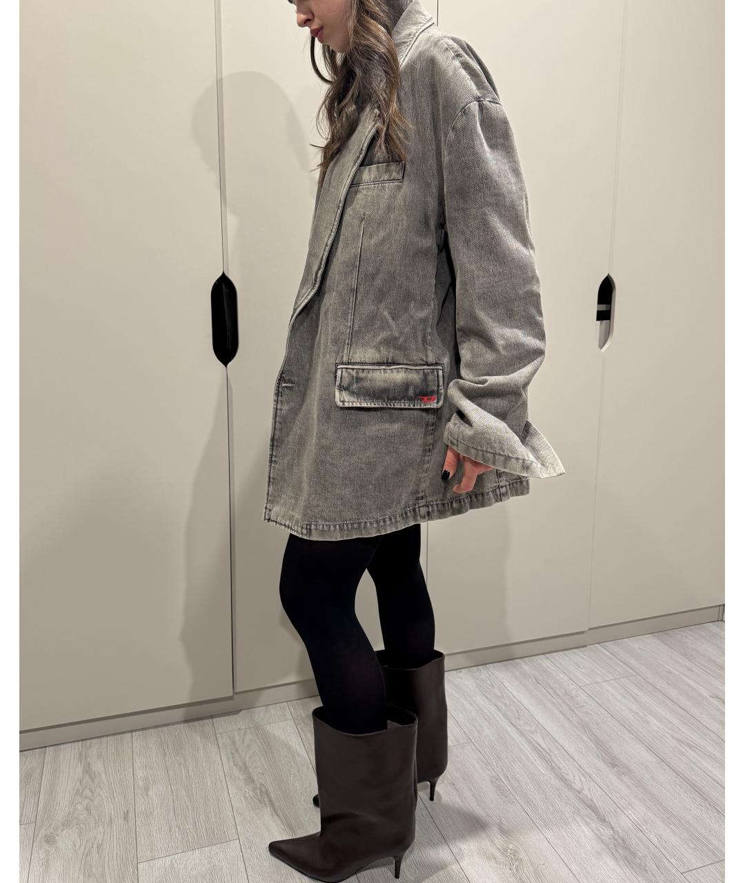 DIESEL Серый деним жакет/пиджак, фото 4