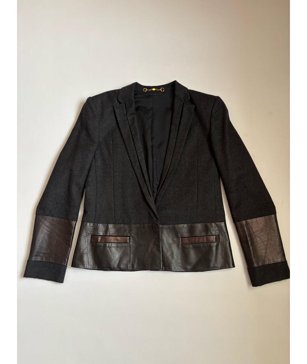 GUCCI Серый шерстяной жакет/пиджак, фото 9