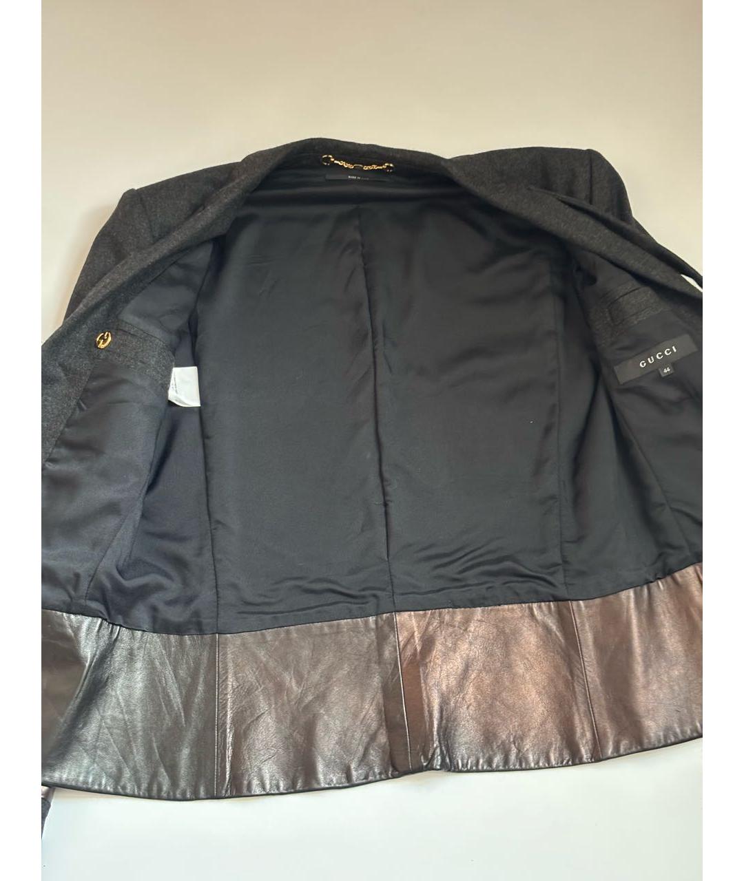 GUCCI Серый шерстяной жакет/пиджак, фото 5