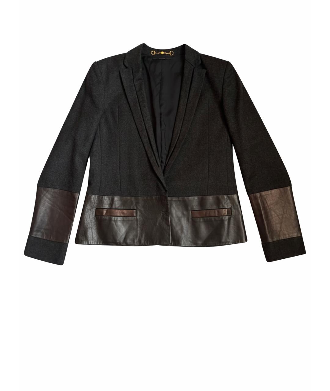 GUCCI Серый шерстяной жакет/пиджак, фото 1