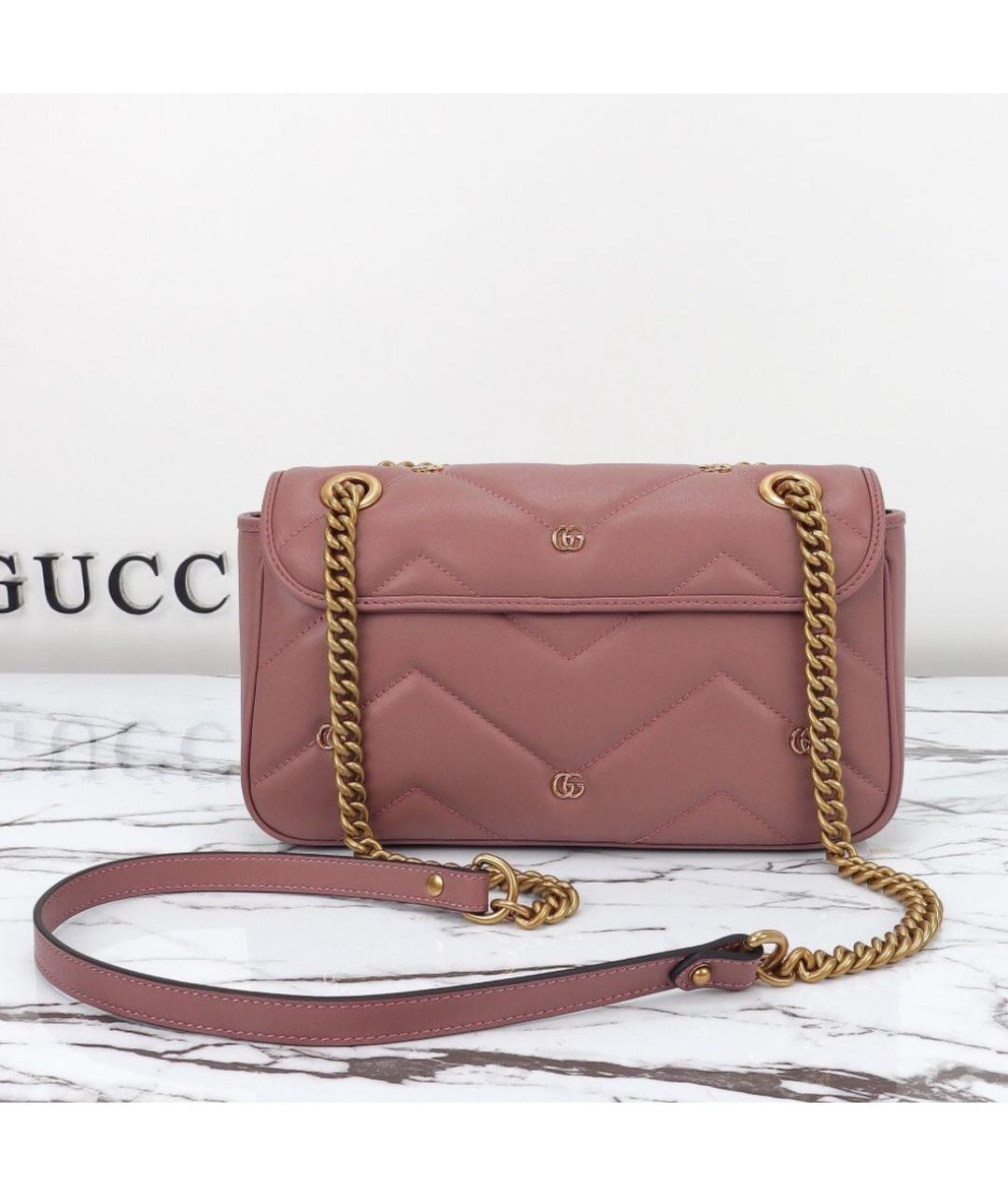 GUCCI Розовая кожаная сумка через плечо, фото 3