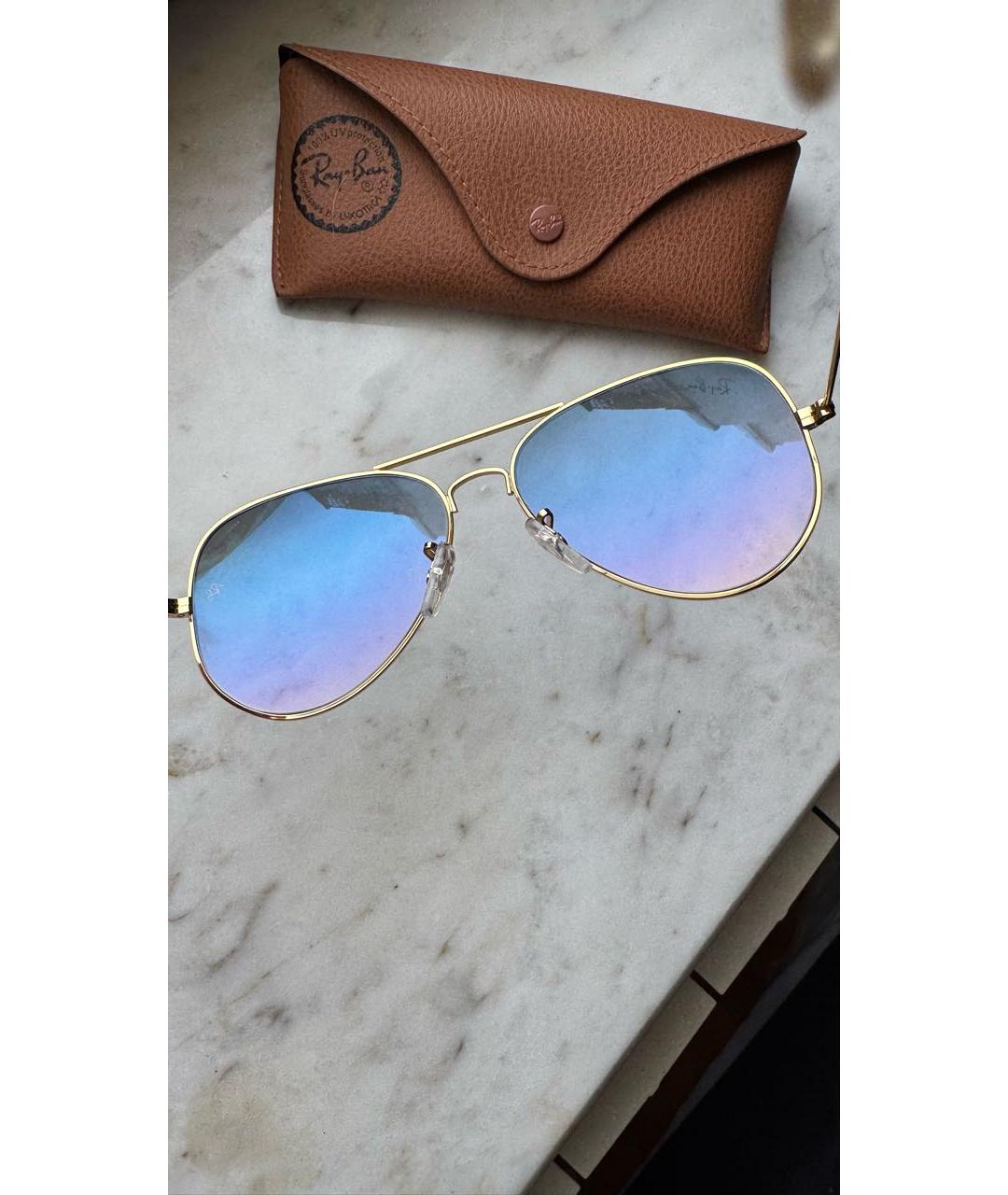 RAY BAN Серые металлические солнцезащитные очки, фото 4