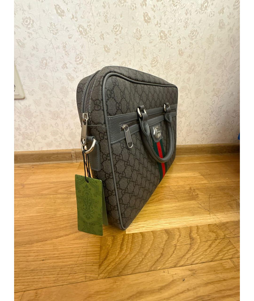 GUCCI Антрацитовый портфель, фото 2