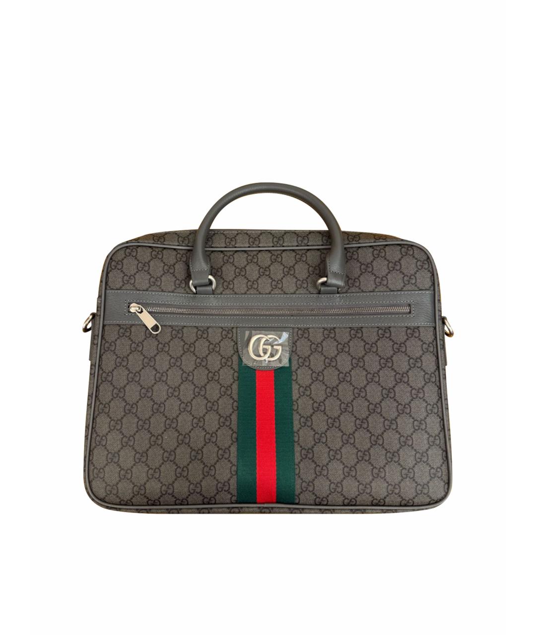 GUCCI Антрацитовый портфель, фото 1