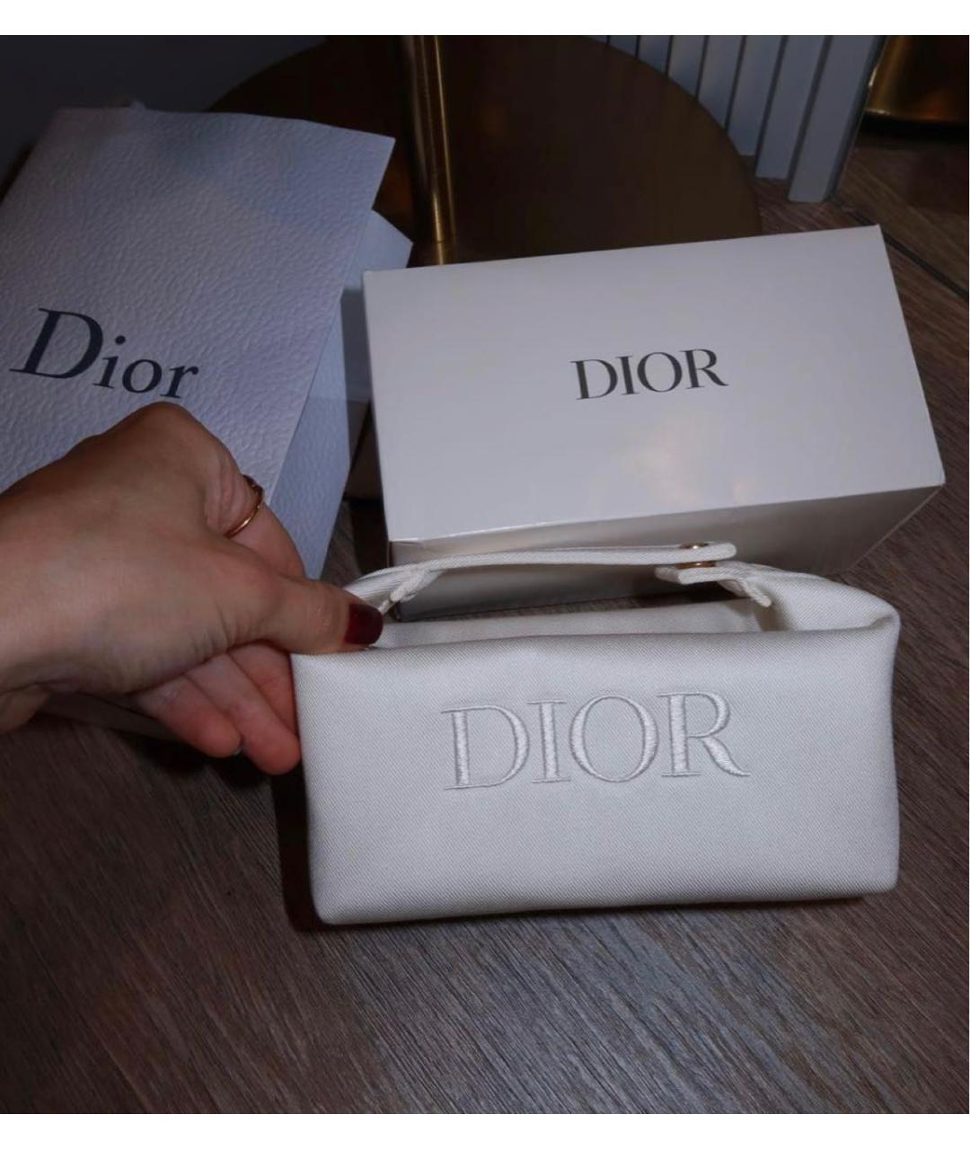CHRISTIAN DIOR Белая тканевая косметичка, фото 2
