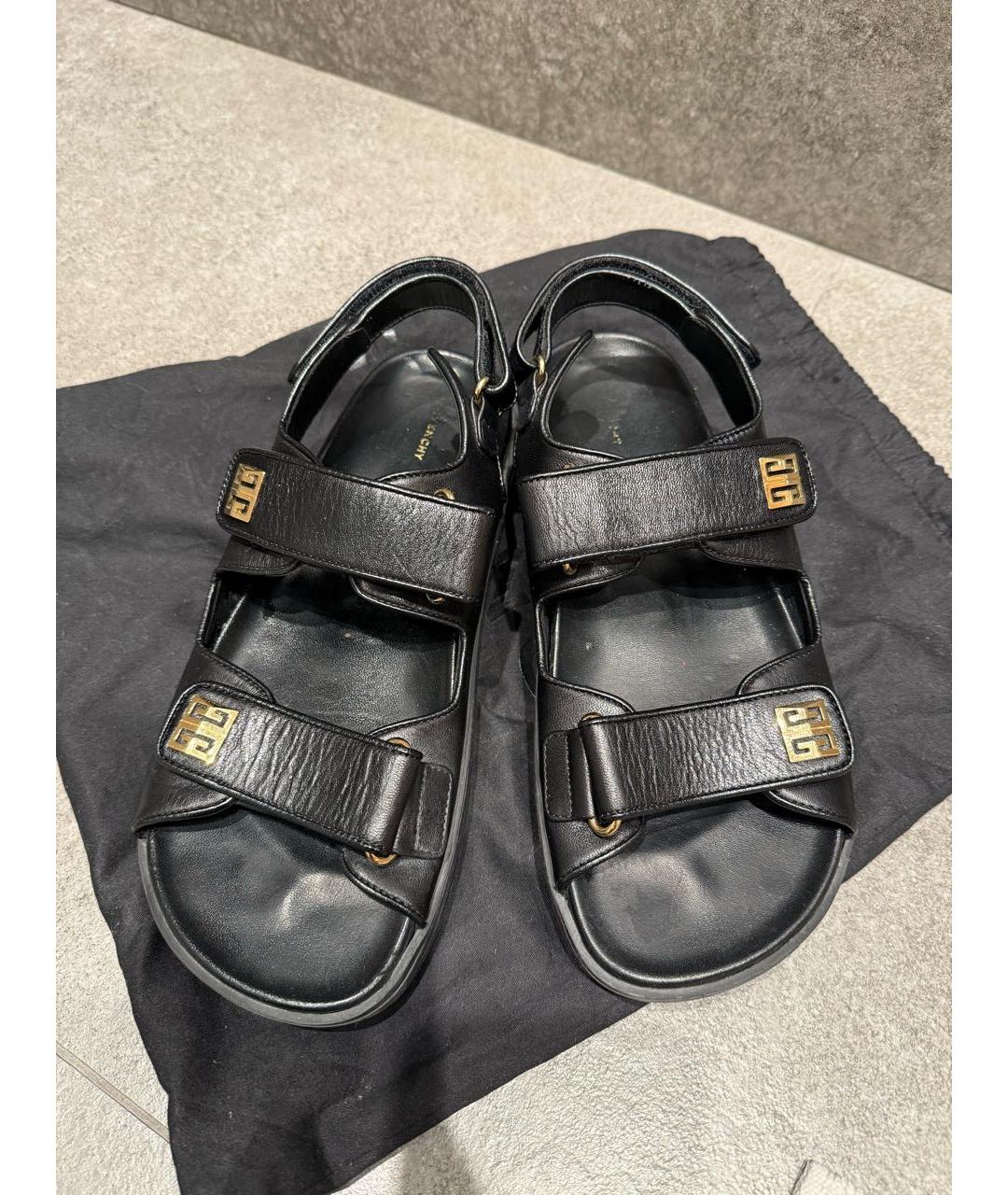GIVENCHY Черные кожаные сандалии, фото 3