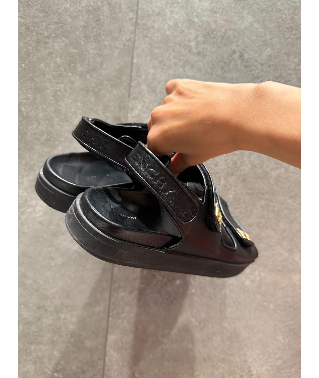 GIVENCHY Черные кожаные сандалии, фото 4