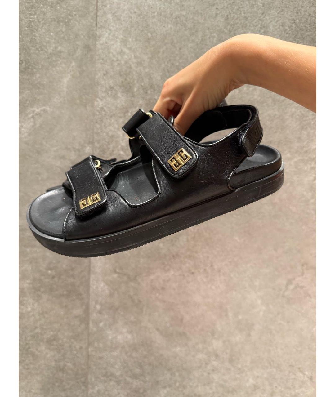 GIVENCHY Черные кожаные сандалии, фото 5