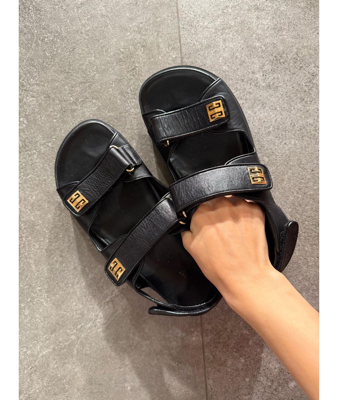 GIVENCHY Черные кожаные сандалии, фото 2