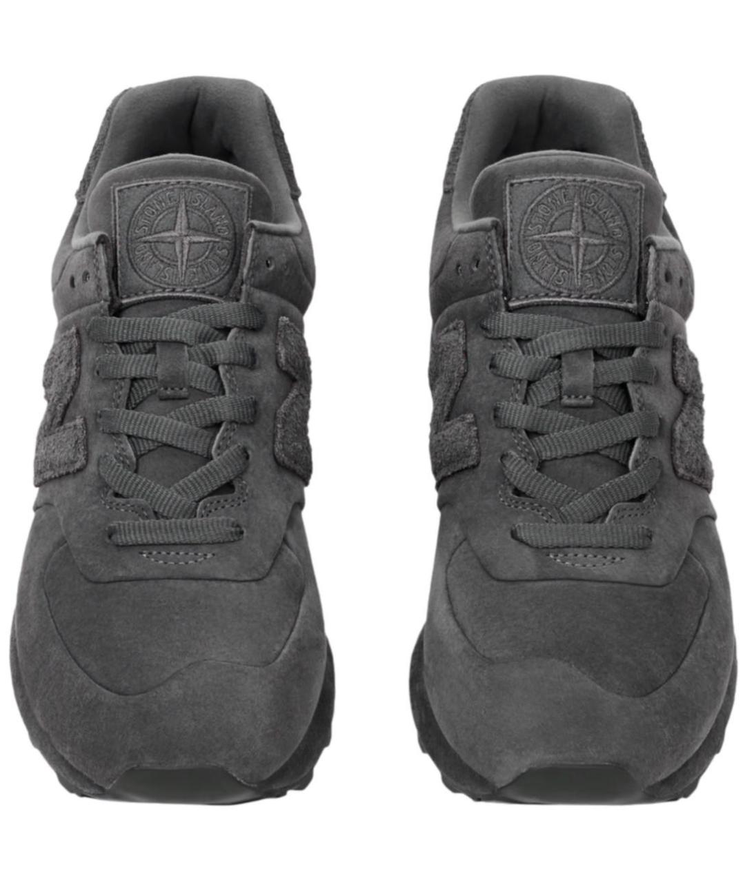 NEW BALANCE Антрацитовые замшевые низкие кроссовки / кеды, фото 2