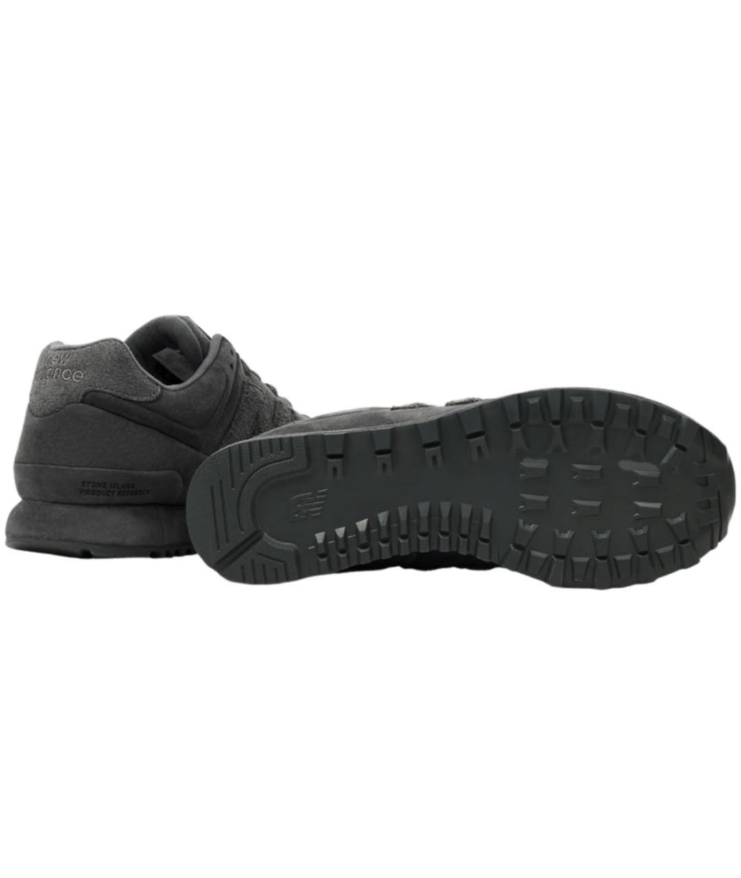 NEW BALANCE Антрацитовые замшевые низкие кроссовки / кеды, фото 4