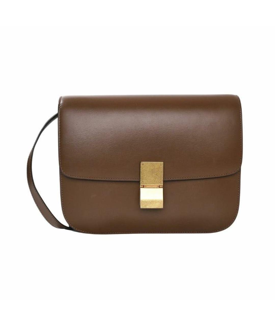 CELINE Коричневая кожаная сумка через плечо, фото 1