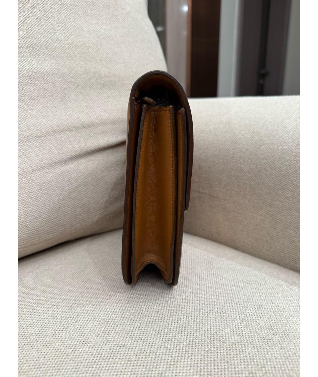 CELINE Коричневая кожаная сумка через плечо, фото 5