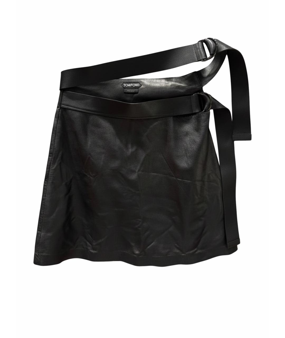 TOM FORD Хаки кожаная юбка мини, фото 1