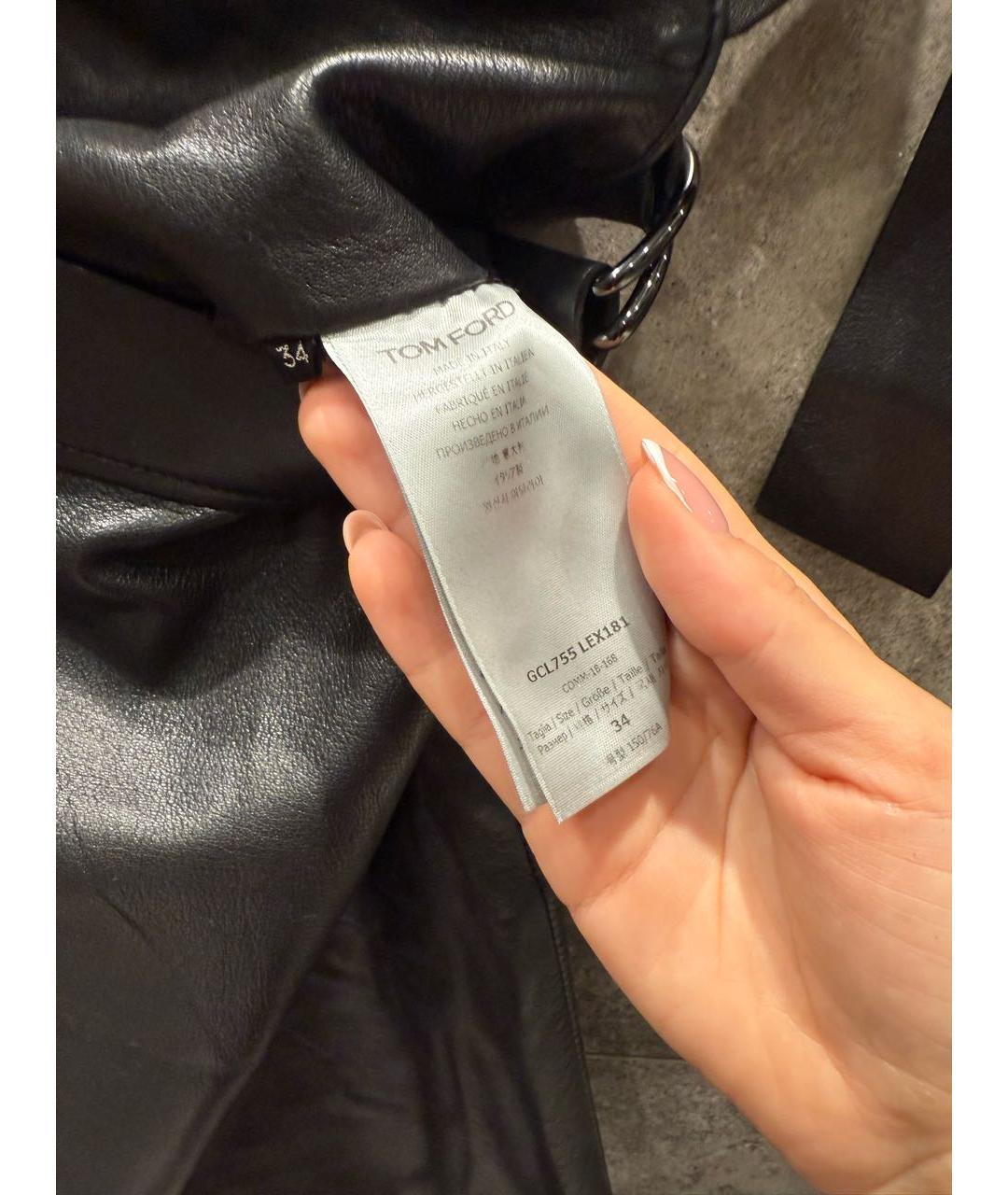 TOM FORD Хаки кожаная юбка мини, фото 4