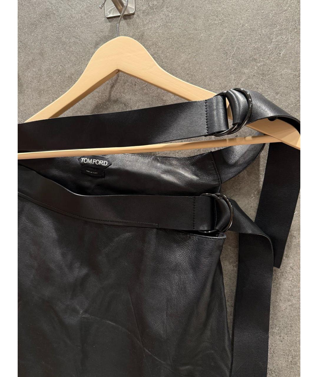 TOM FORD Хаки кожаная юбка мини, фото 2