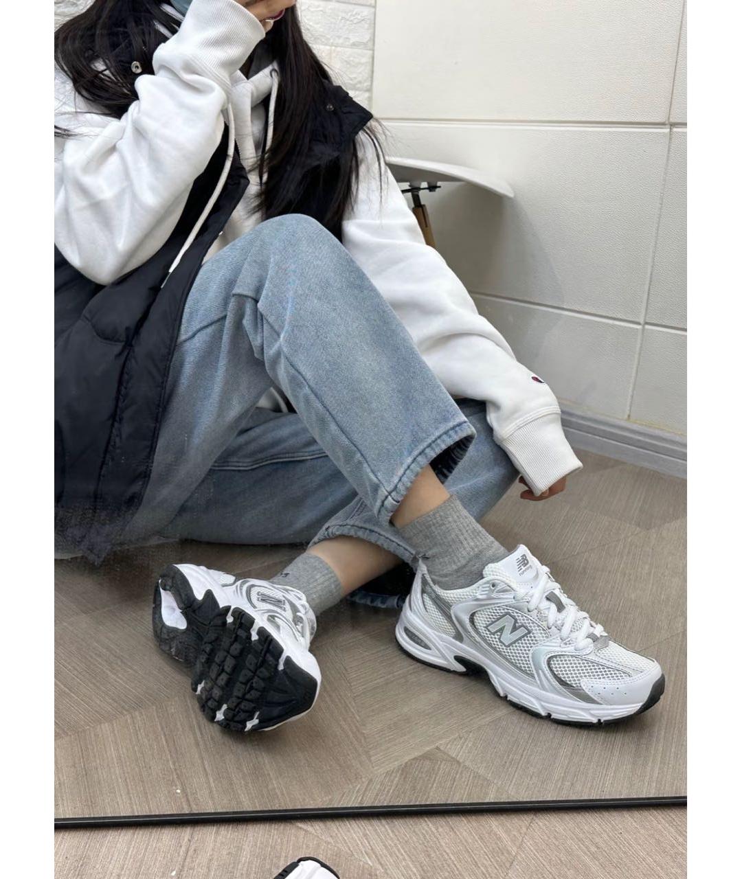 NEW BALANCE Белые текстильные кроссовки, фото 2