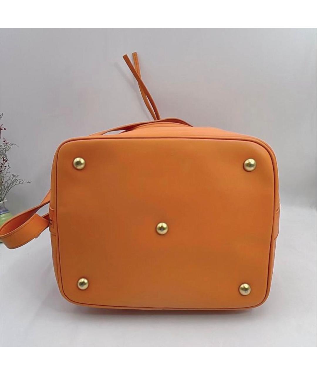 SAINT LAURENT Оранжевая кожаная сумка тоут, фото 6